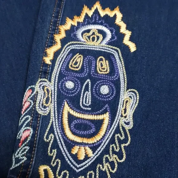 Escada vintage embroidered mom jeans sz 27 waist unique custom rare - Picture 13 of 15